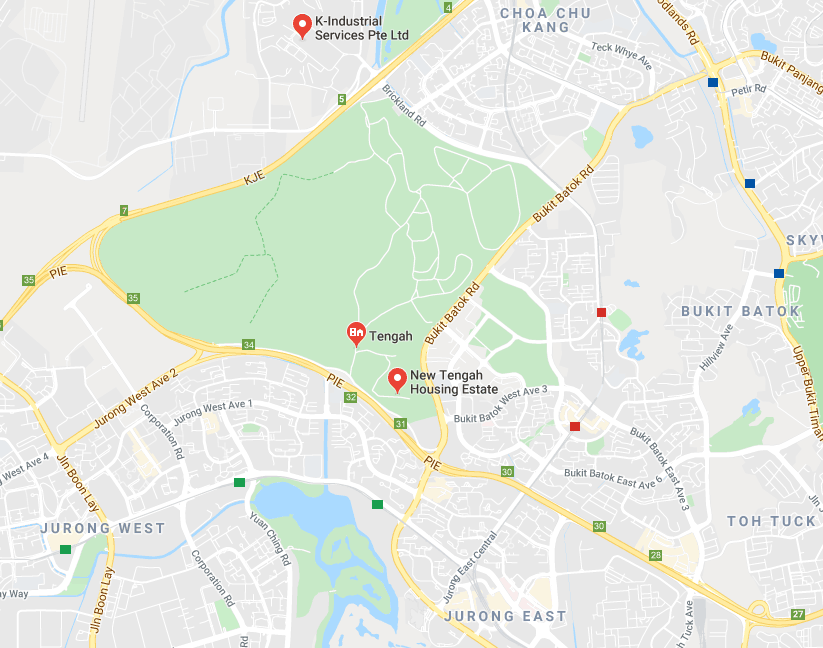 tengah estate - google map of tengah area