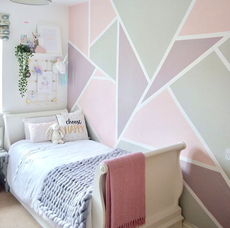 Paint Feature Wall Geometric Mural Pastel