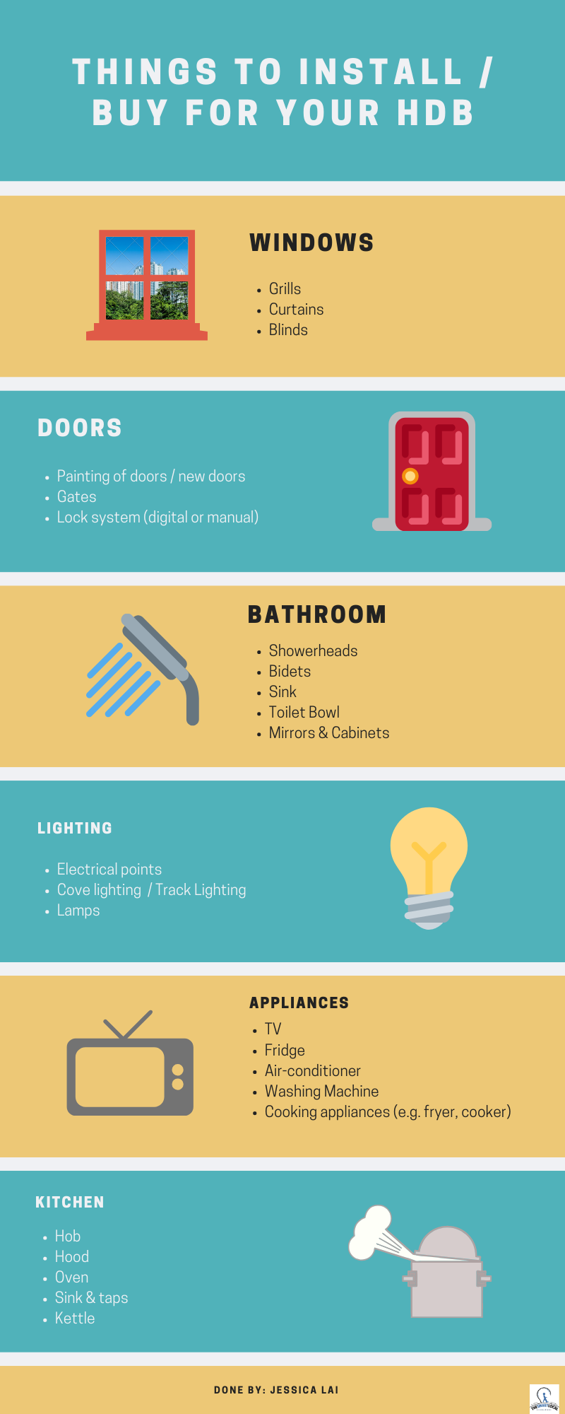 hdb home appliances fixtures what to buy checklist