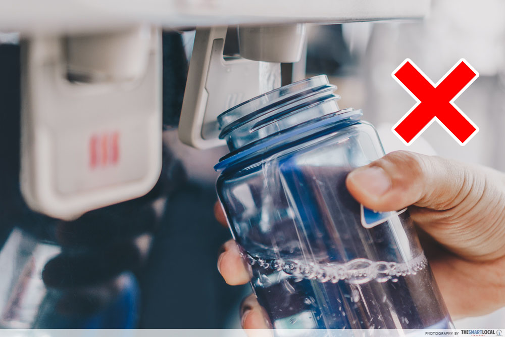 Avoid water dispensers that require contact with your bottle.