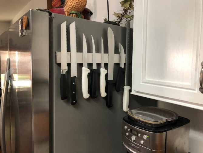 magnetic knife rack - one of the fridge accessories