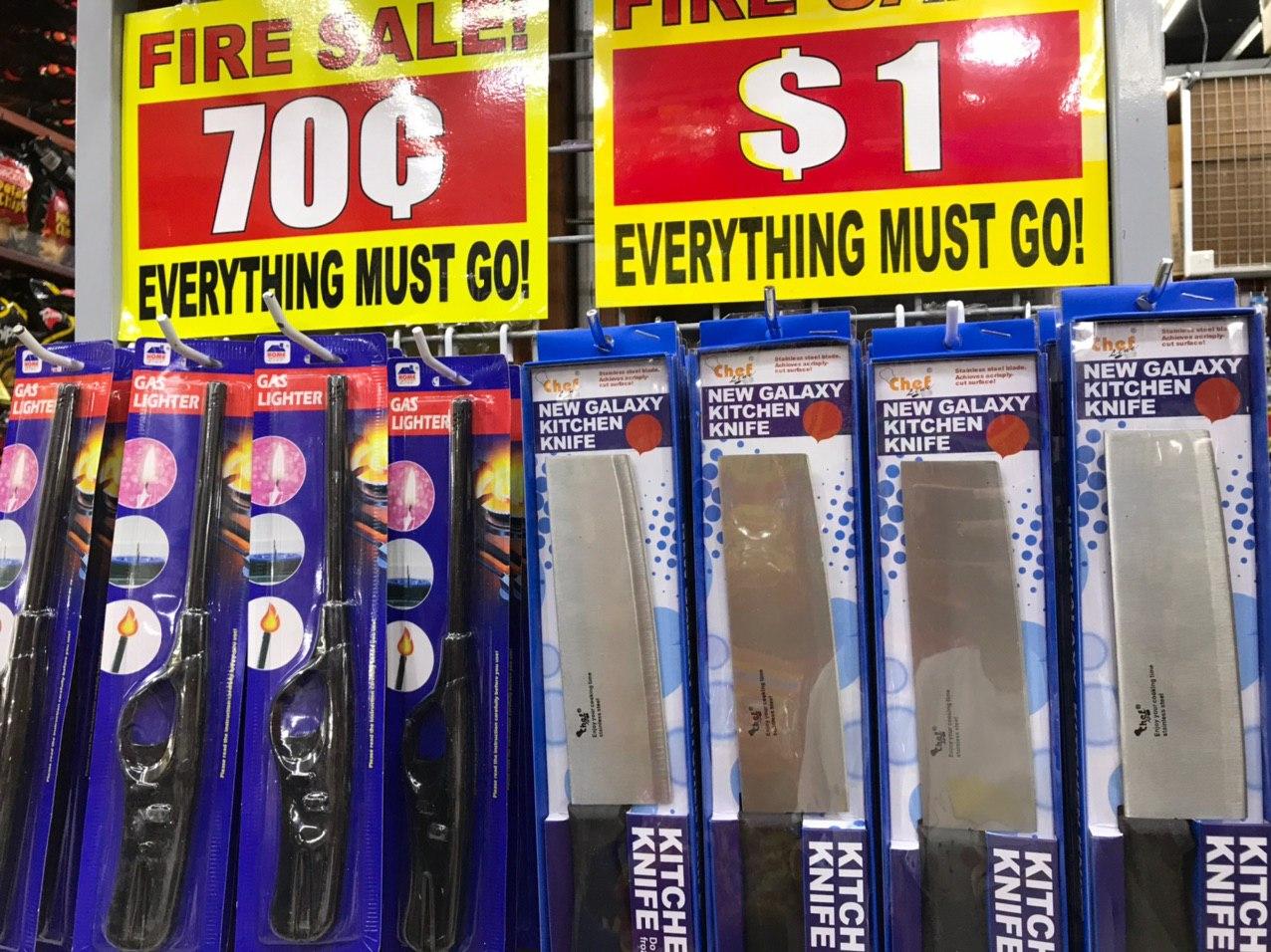 Kitchen knifes at the Value Dollar store.