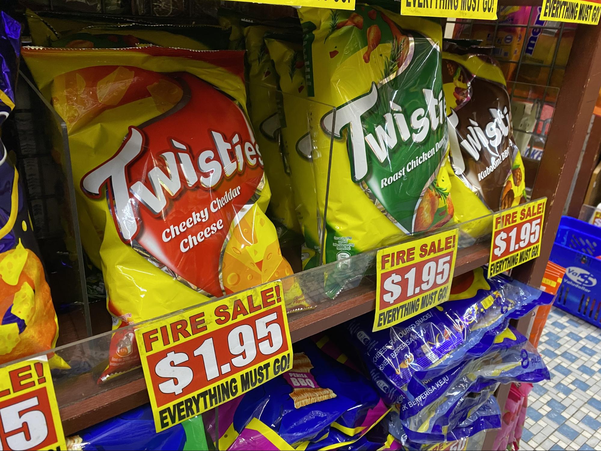 Twisties at the value dollar store in Singapore