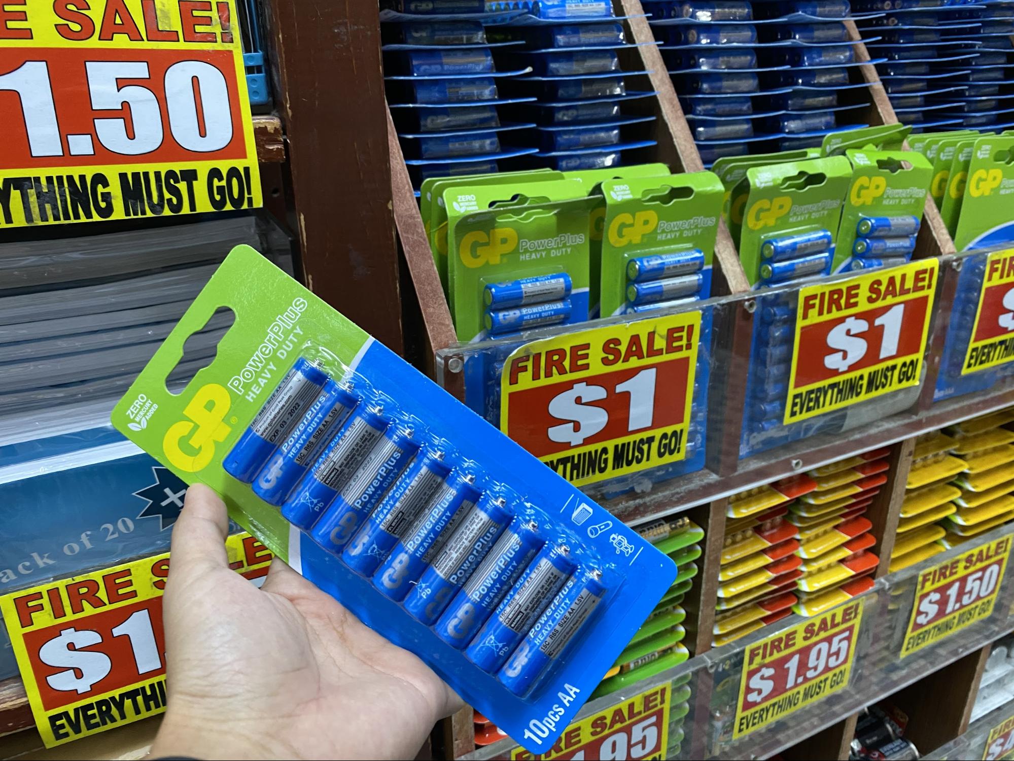GP AA batteries at the Value Dollar store.