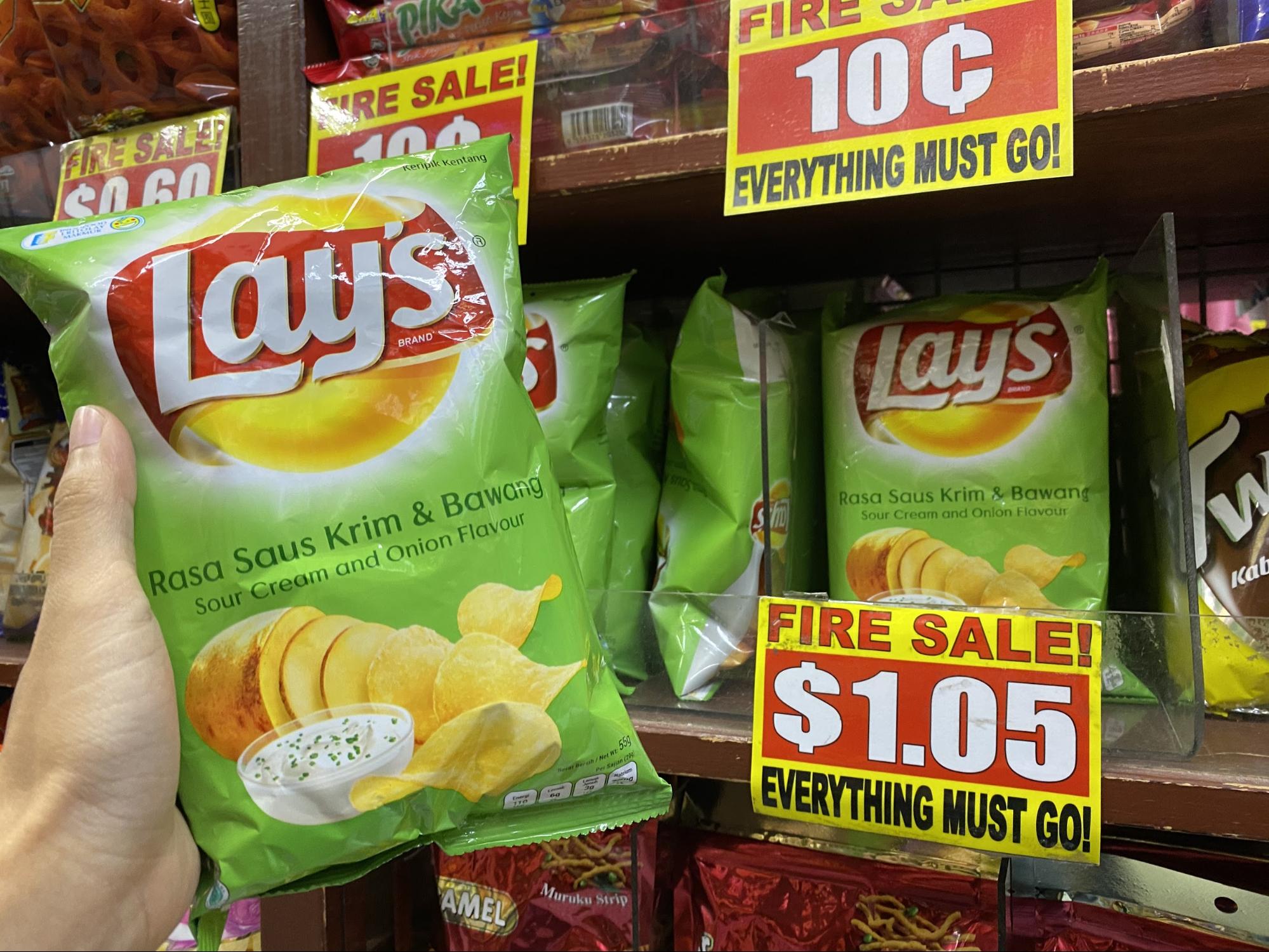 Lays Sour Cream and Onion chips at Value Dollar