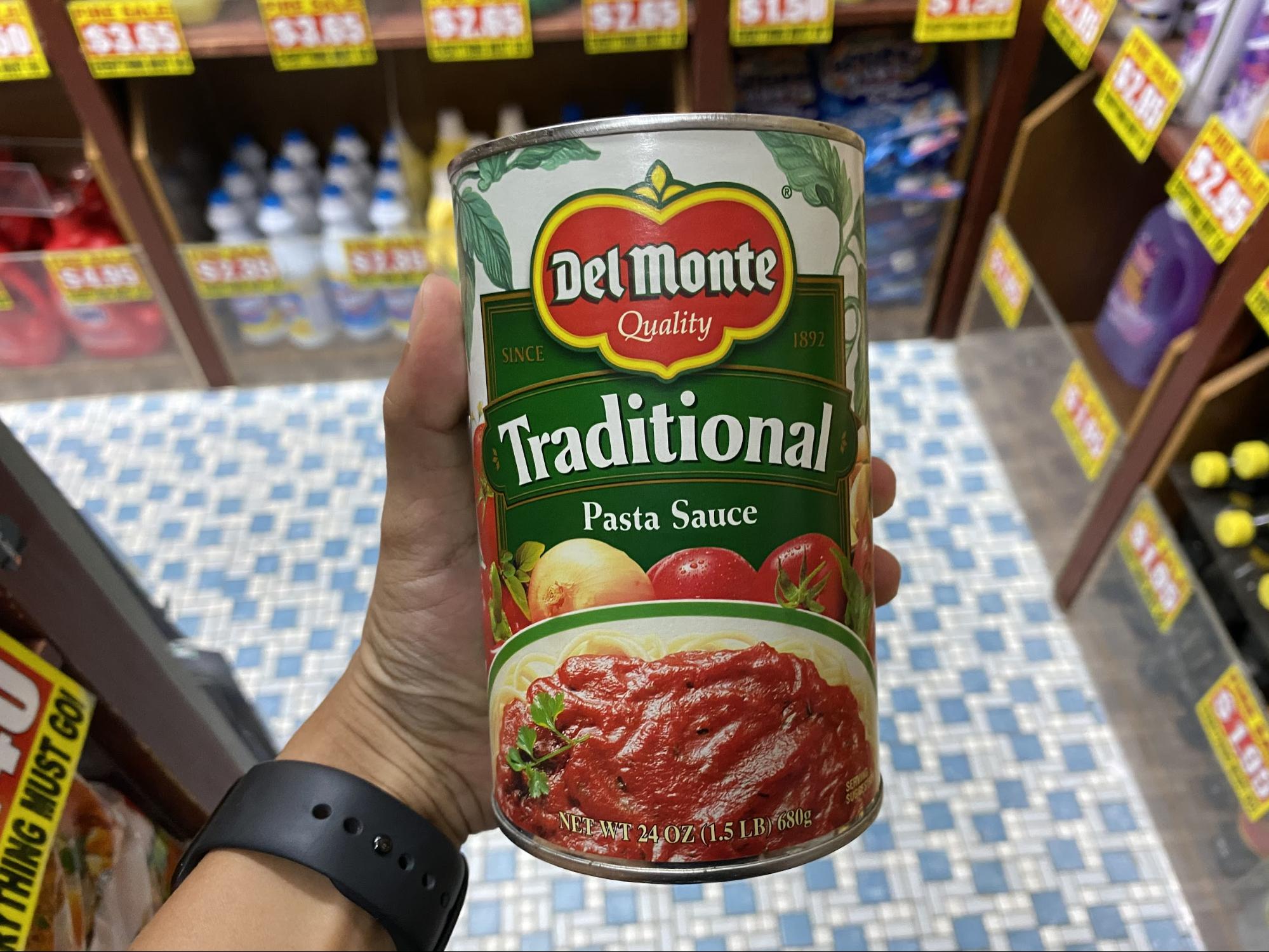Del Monte pasta sauce at the value dollar store in Singapore