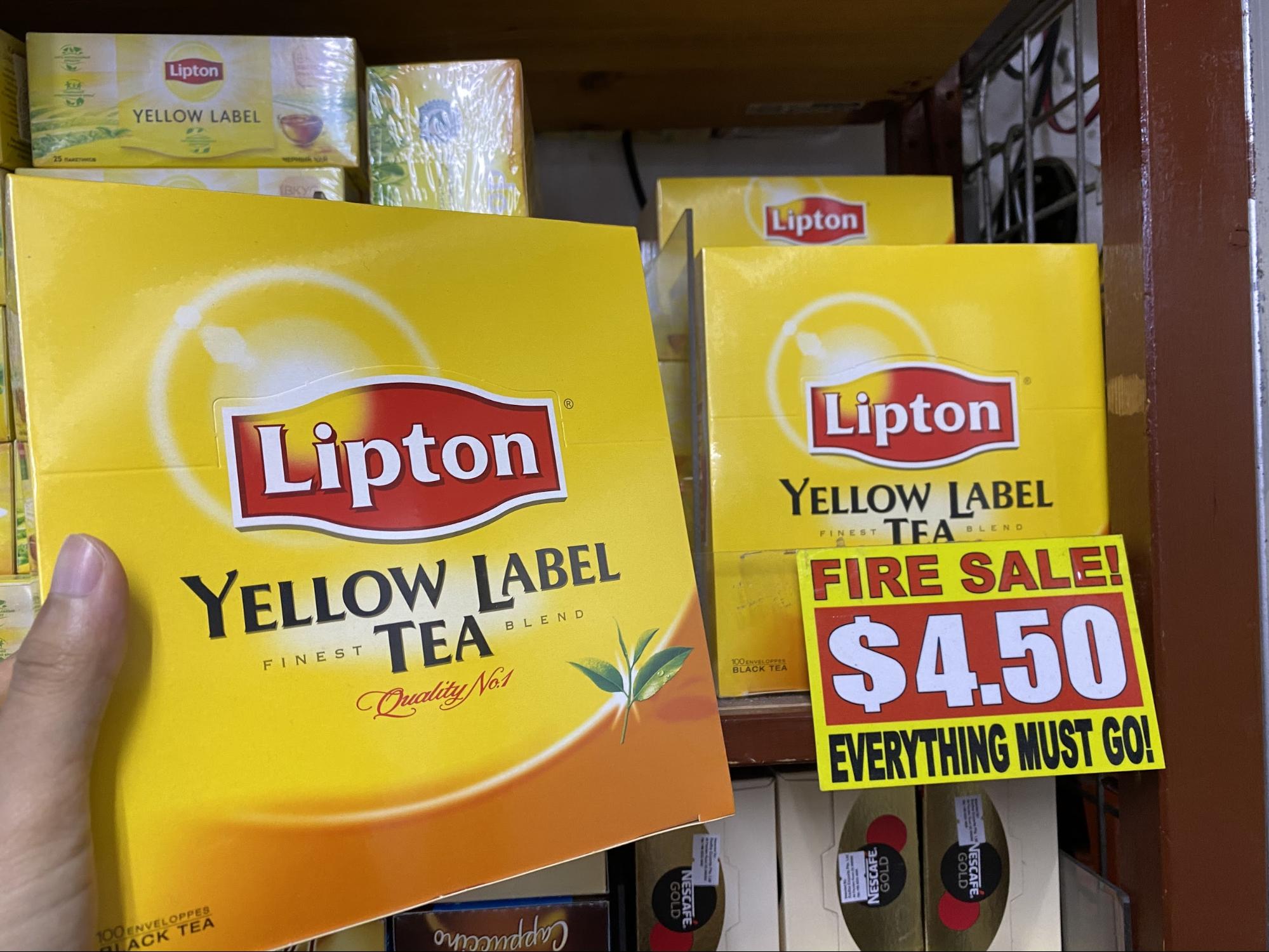 Yellow Label Lipton Tea at the value dollar store in Singapore