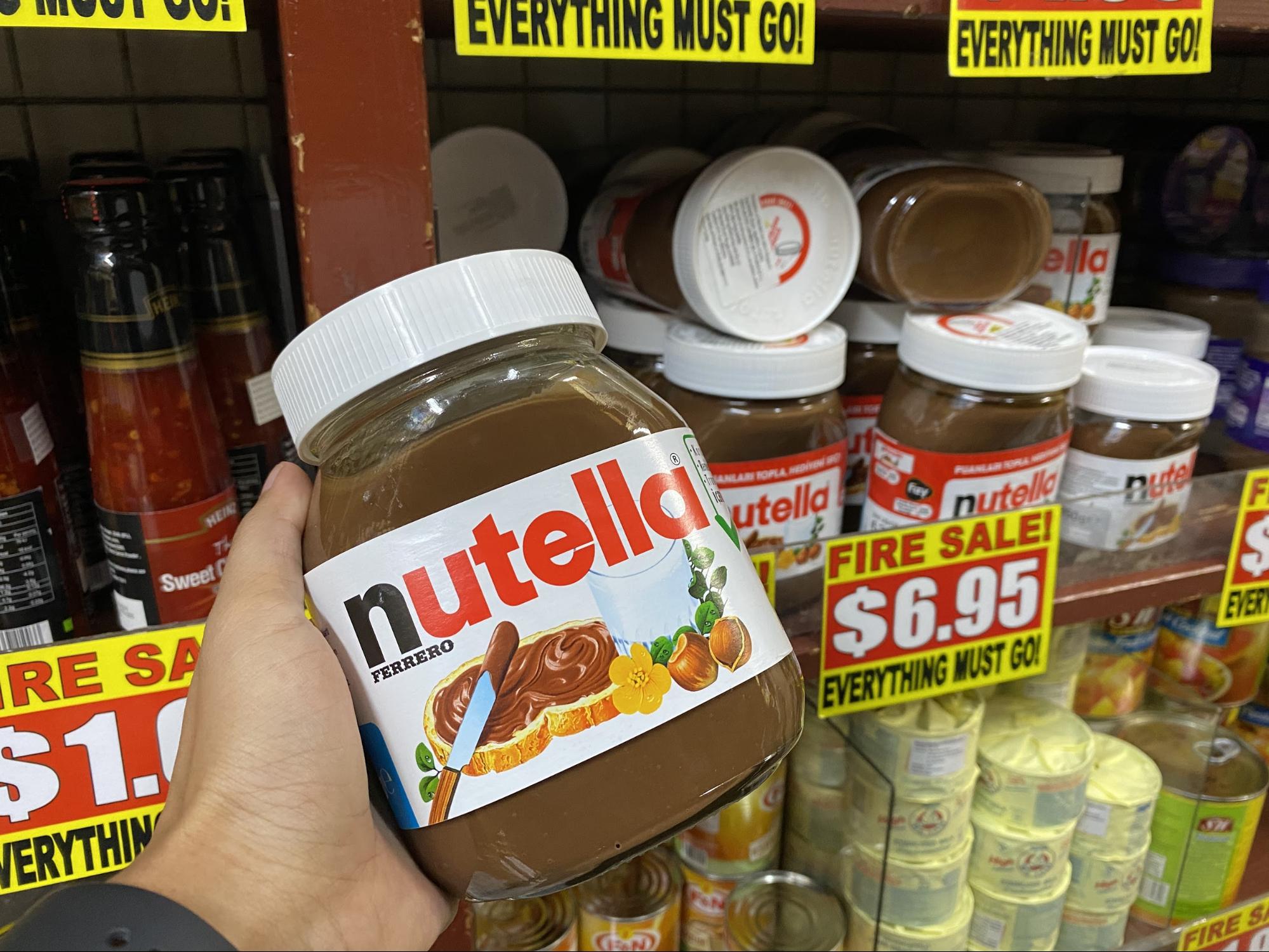 Nutella breakfast spread at the value dollar store in Singapore