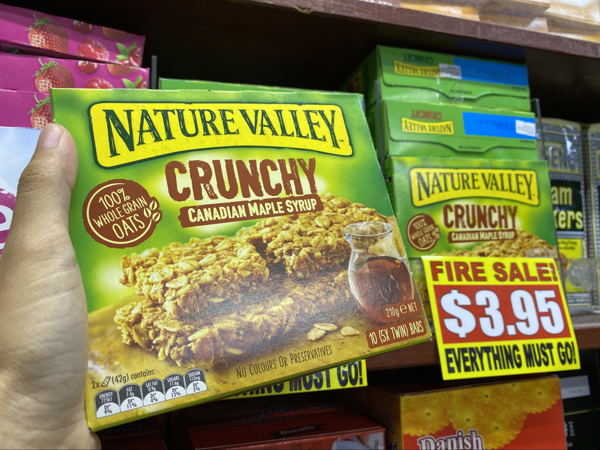 Nature Valley granola bars at the value dollar store in Singapore