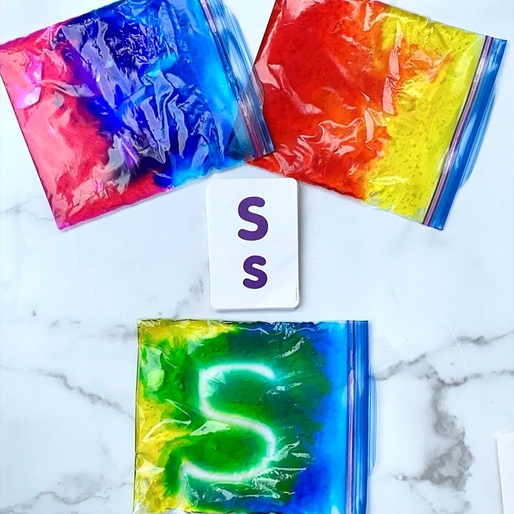 Colour writing bags for toddlers