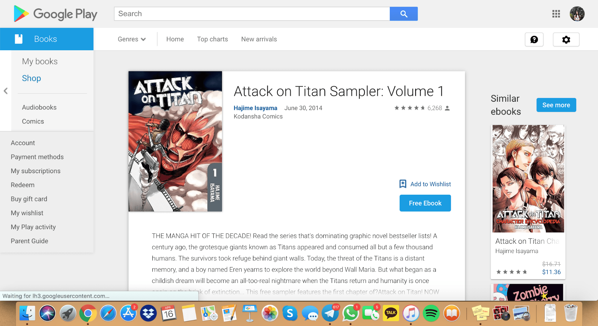 Attack on Titan on Google Play ebookstore