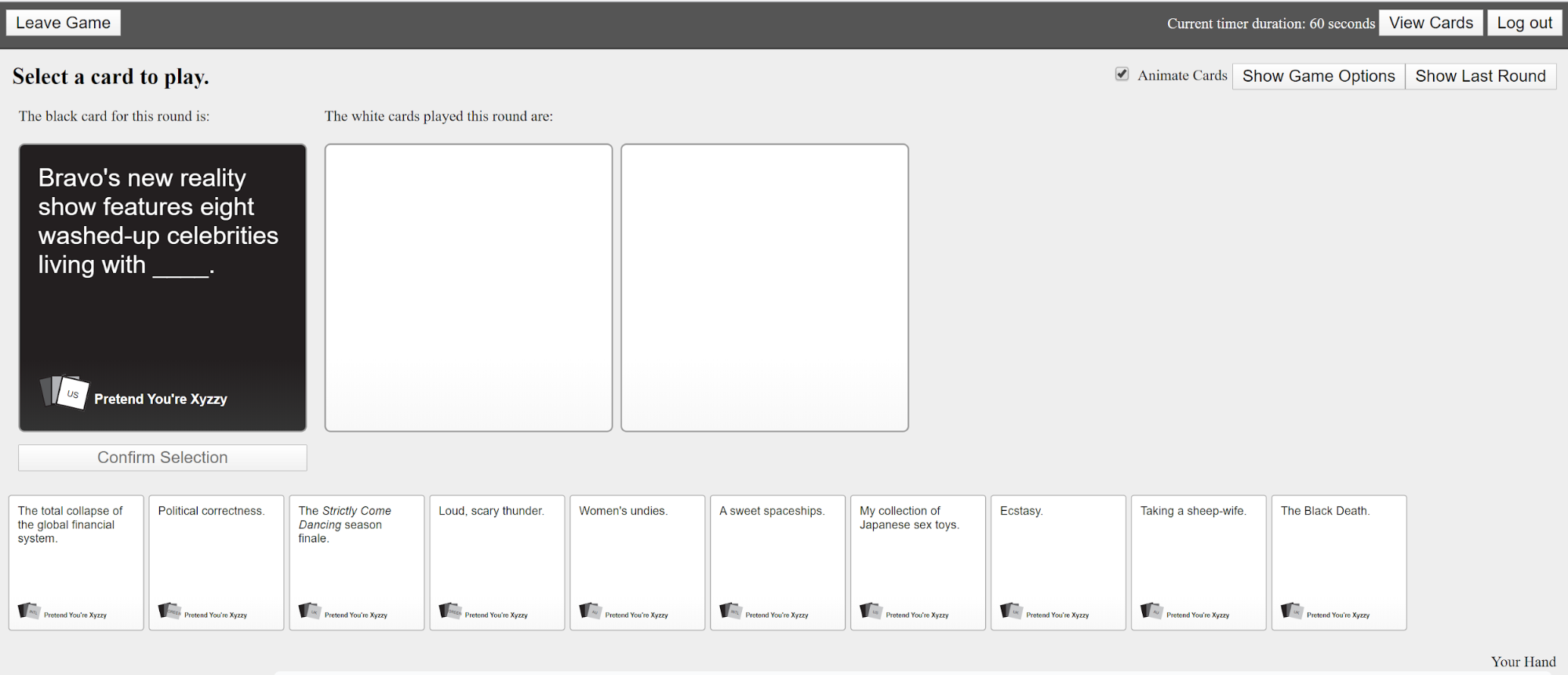 cards against humanity - Free online games