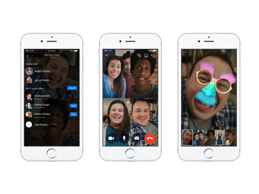 Facebook Messenger allows a large group of participants to join in on your video call.