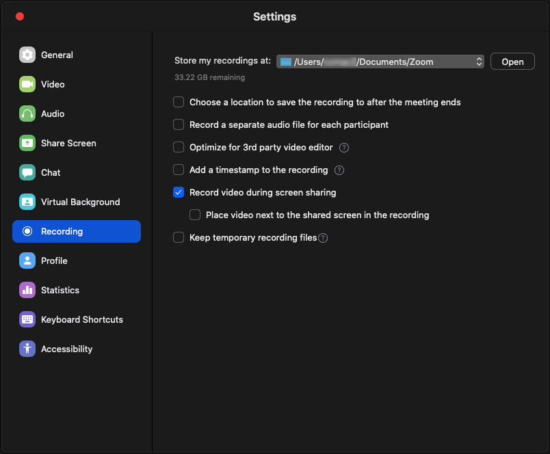 Accessing advanced recording settings is a key Zoom hack.