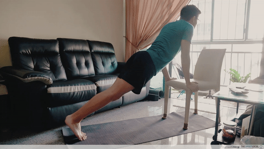 incline push ups - home workouts using household items