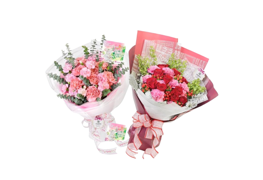 Humming's flower delivery Singapore discount saves you $40 on a pair of bouquets that can be delivered to two addresses.