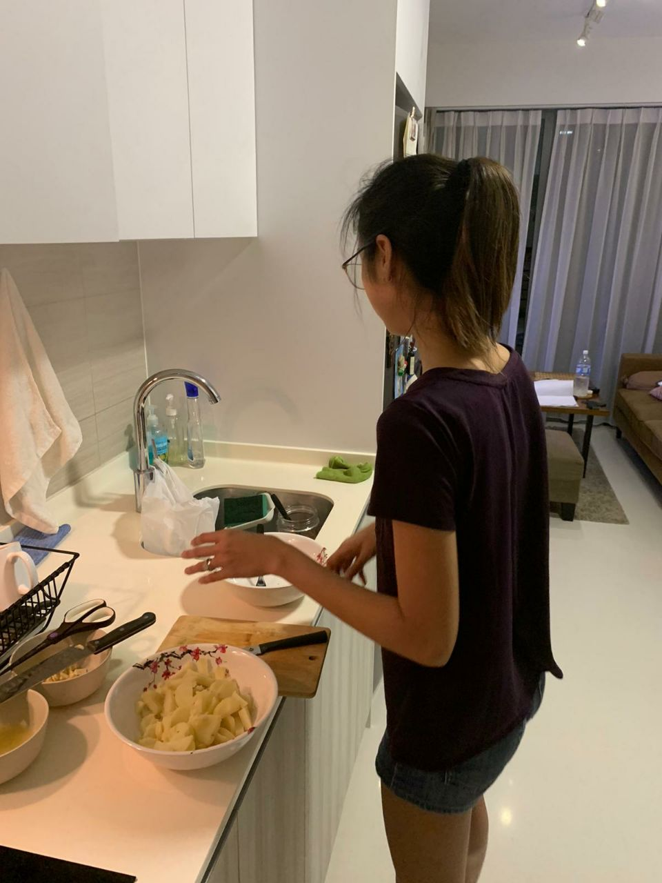 Wife cooking in the kitchen