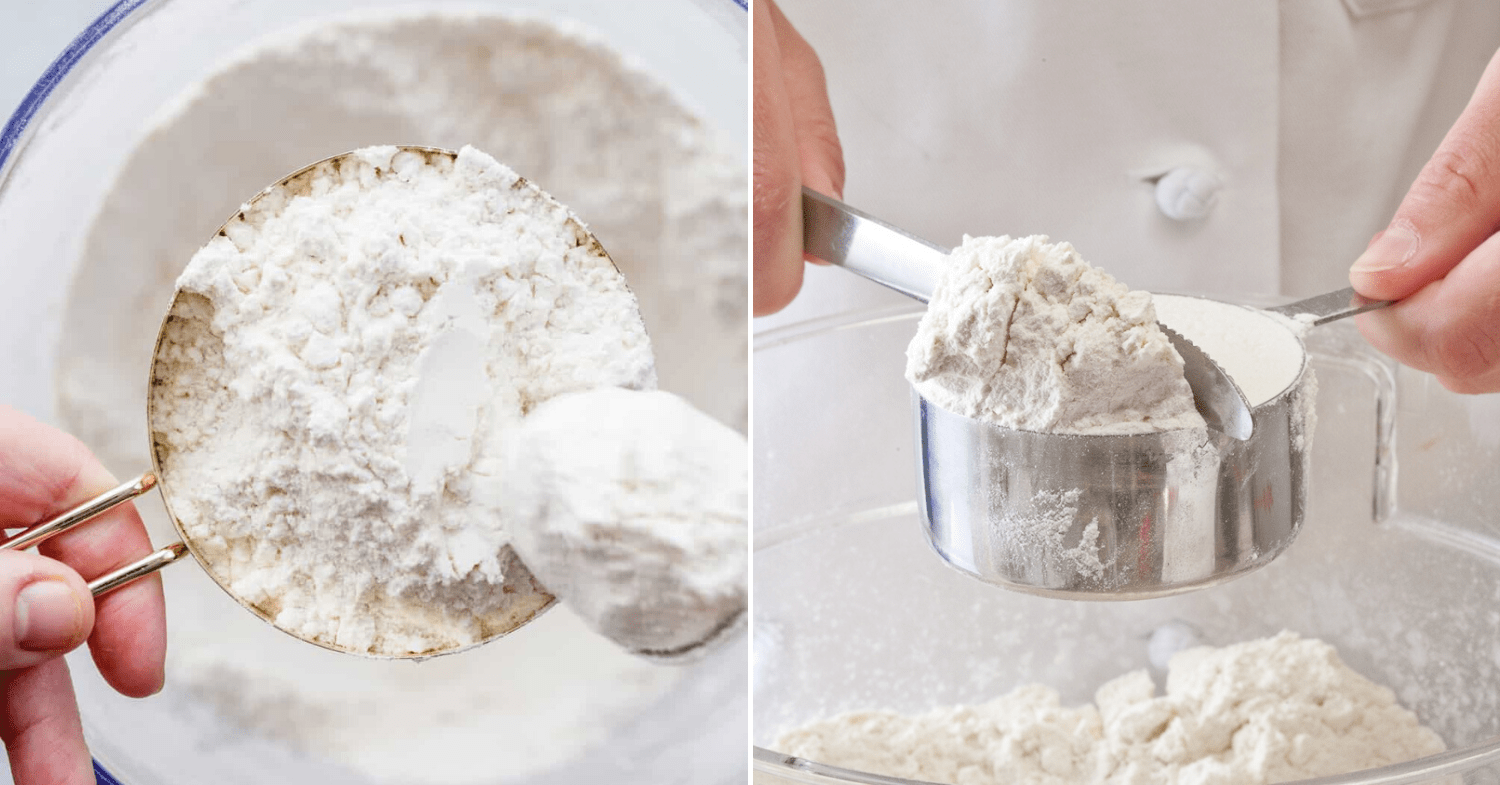 Scooping ingredients with your measuring cups