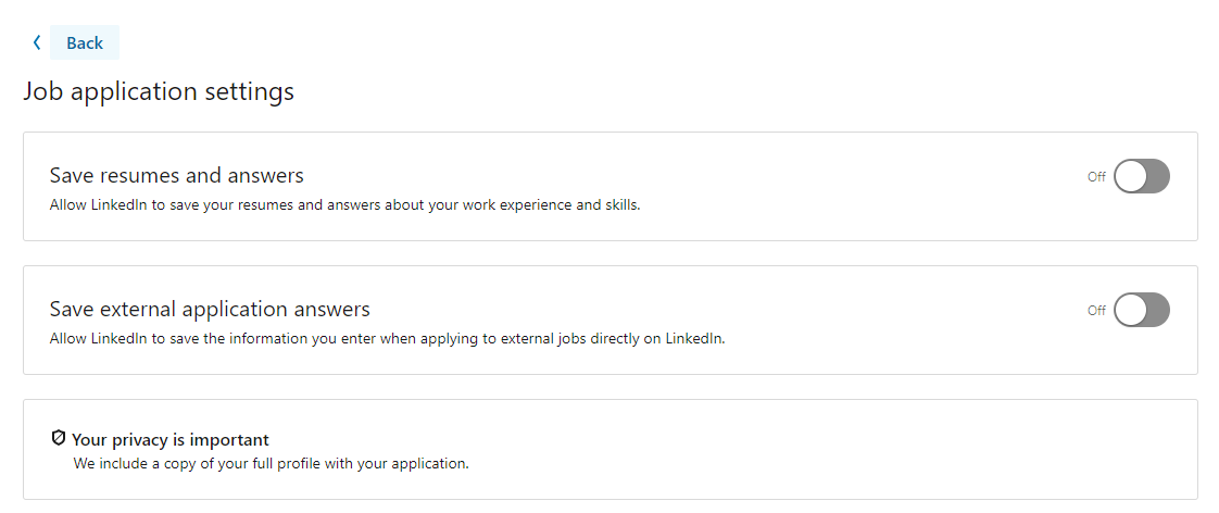 job application page