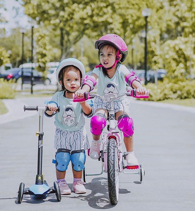Win decathlon vouchers to buy B1 blue kids scooter and pink bike