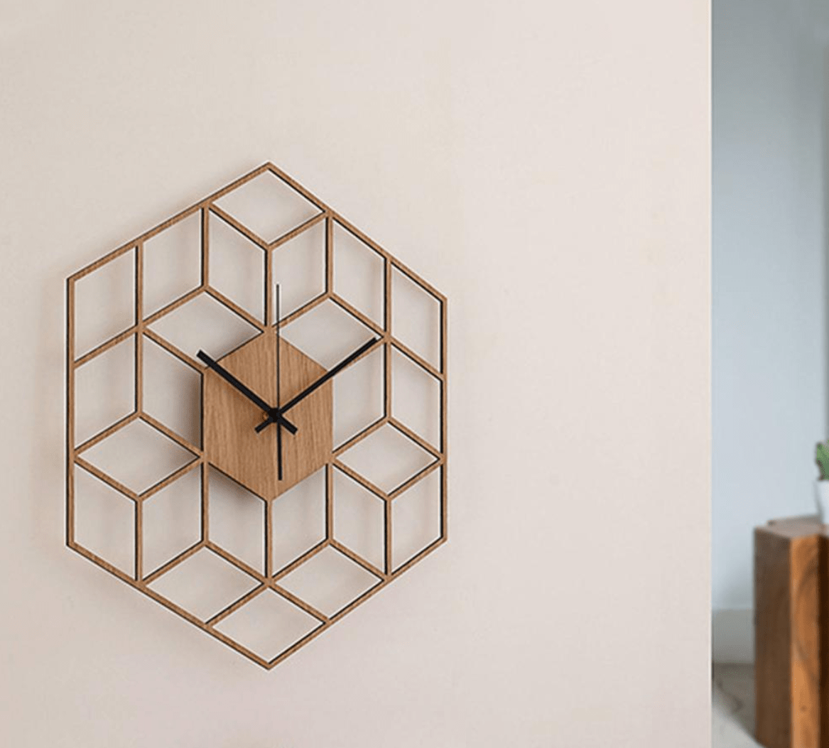 Modern Wall Clocks - Bamboo Cut Out Design