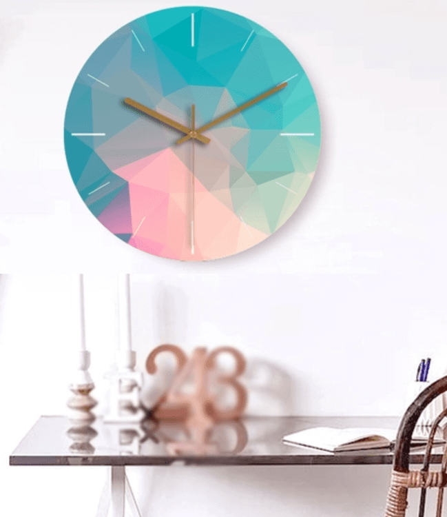 Modern Wall Clocks - Pastel Gradient Geometric Design