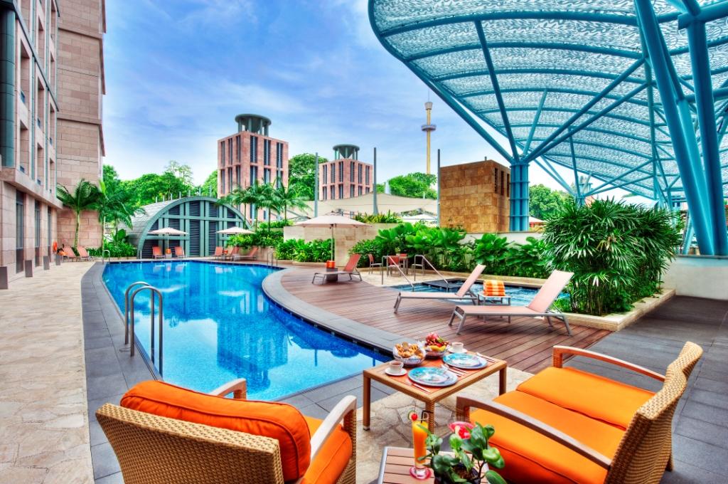 Resorts world sentosa Hotel Michael pool area 