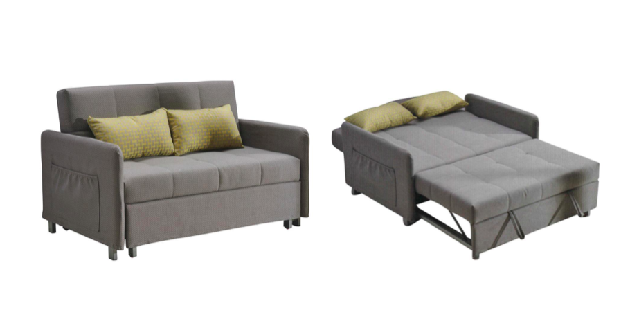 braddon grey sofa bed has an easy pull-out mechanism