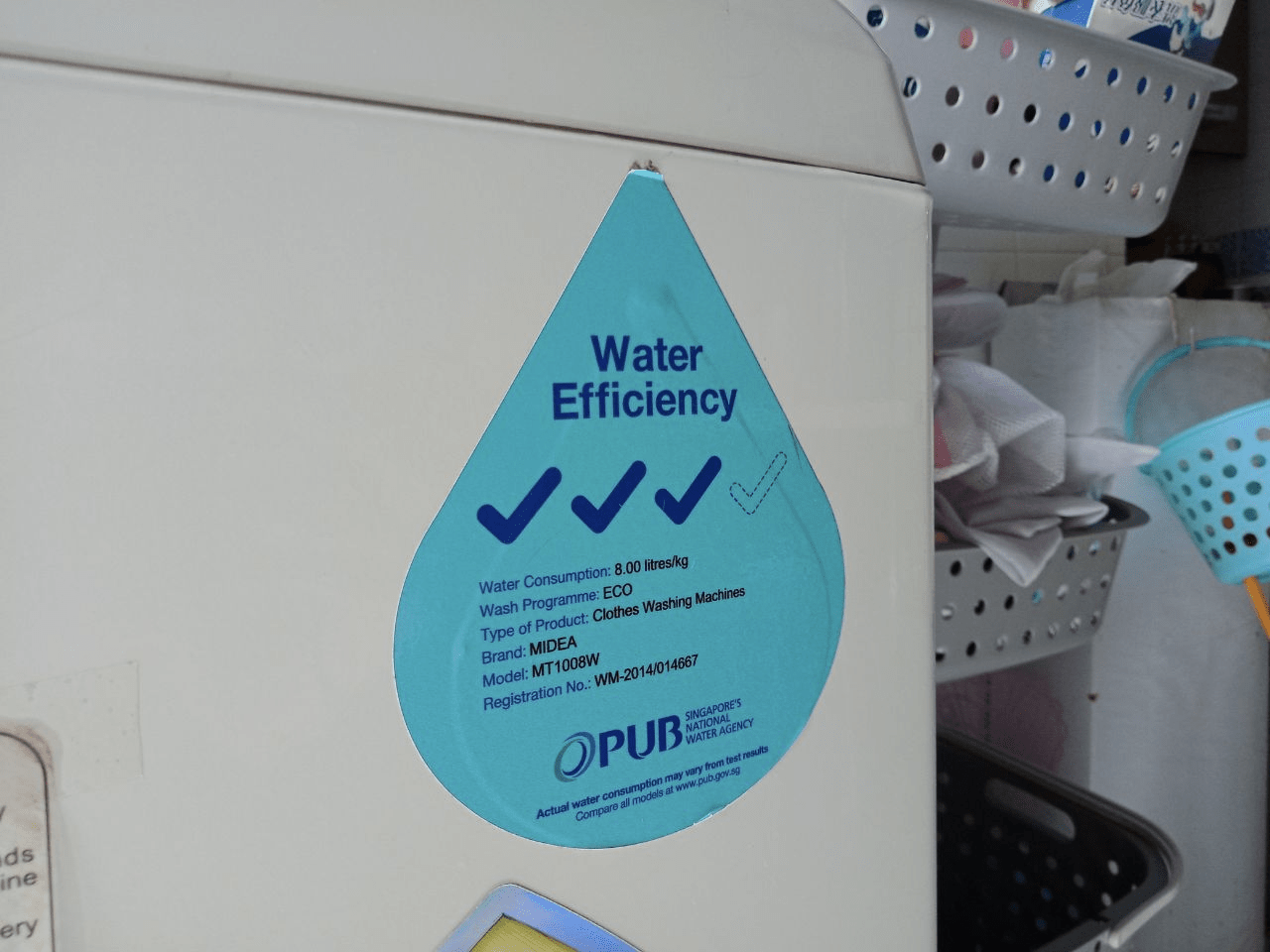 Washing Machines in SIngapore Water efficiency rating PUB