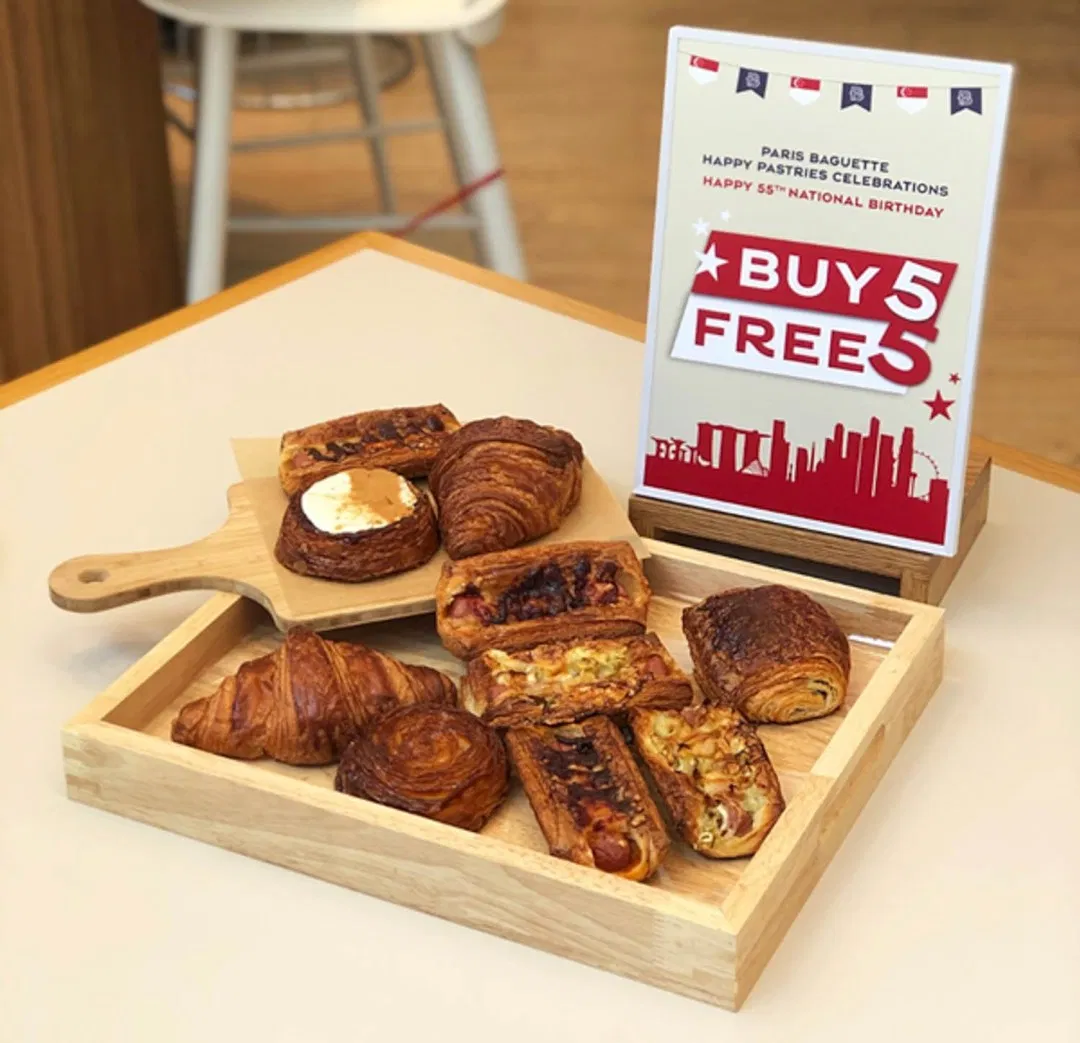 august 2020 deals - get 5 pastries from Paris Baguette free when you buy 5.
