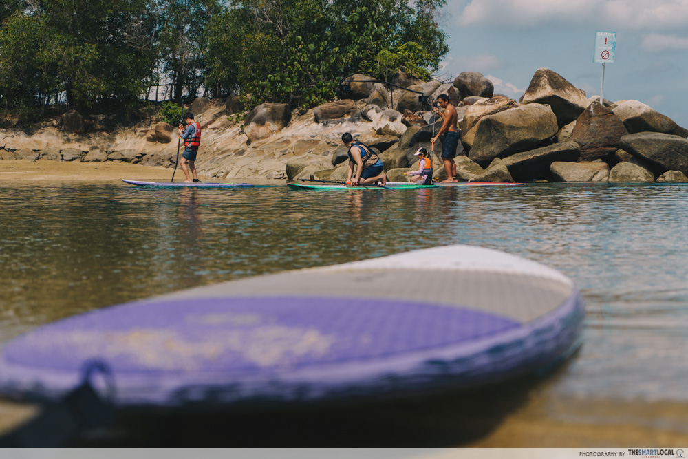 Stand up paddling in Singapore beaches