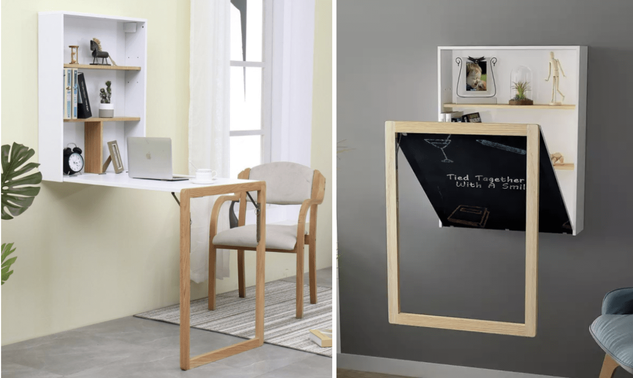 Foldaway wall-mounted desk
