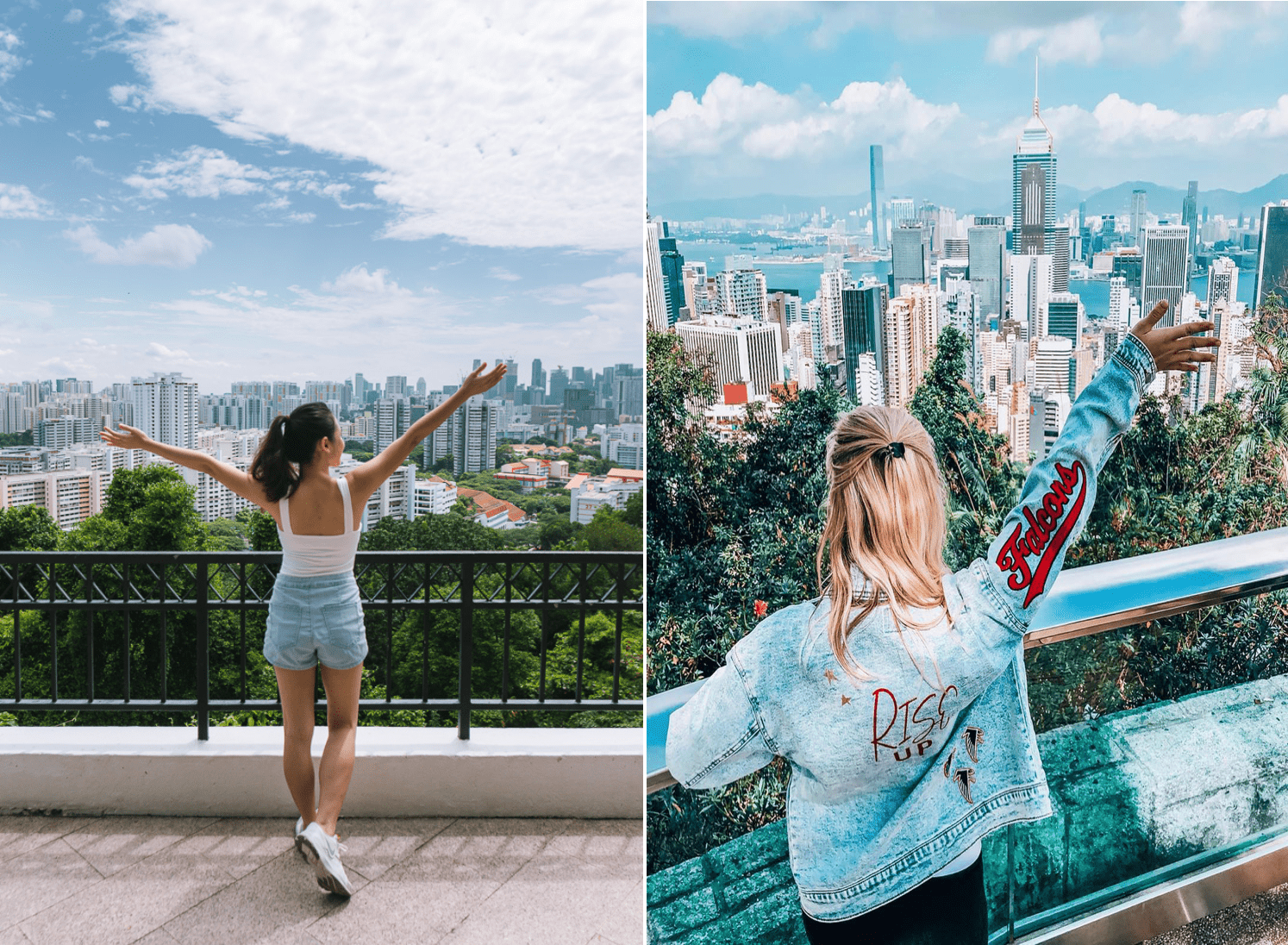 Side by side comparison of Mt Faber and Victoria Peak