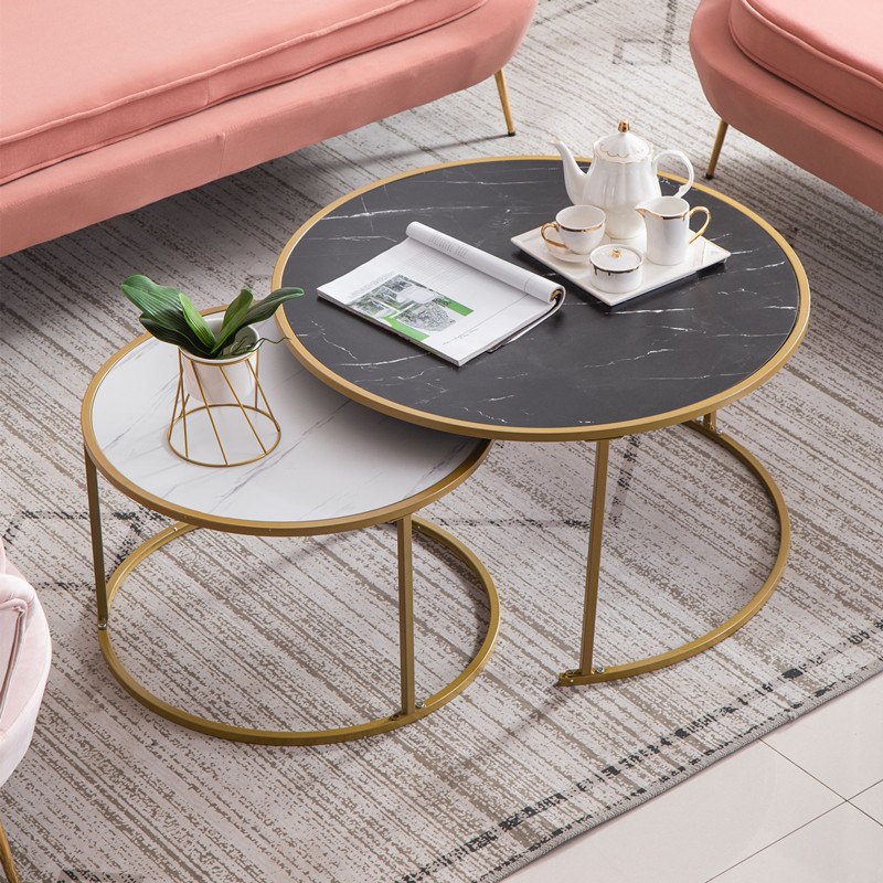 Minimalist Furniture Taobao - Nordic gold-rimmed marble tables