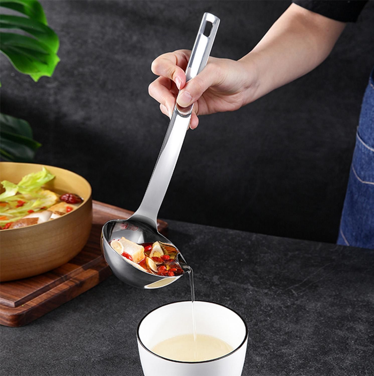 CNY hotpot kitchen gadgets (1) - ladle to remove oil from hotpot soup
