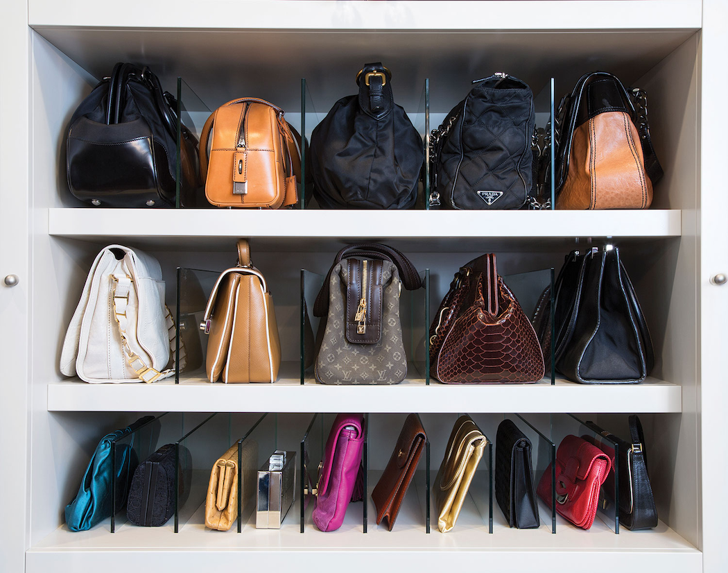 home organisation tips (7) - organise handbags with acrylic dividers