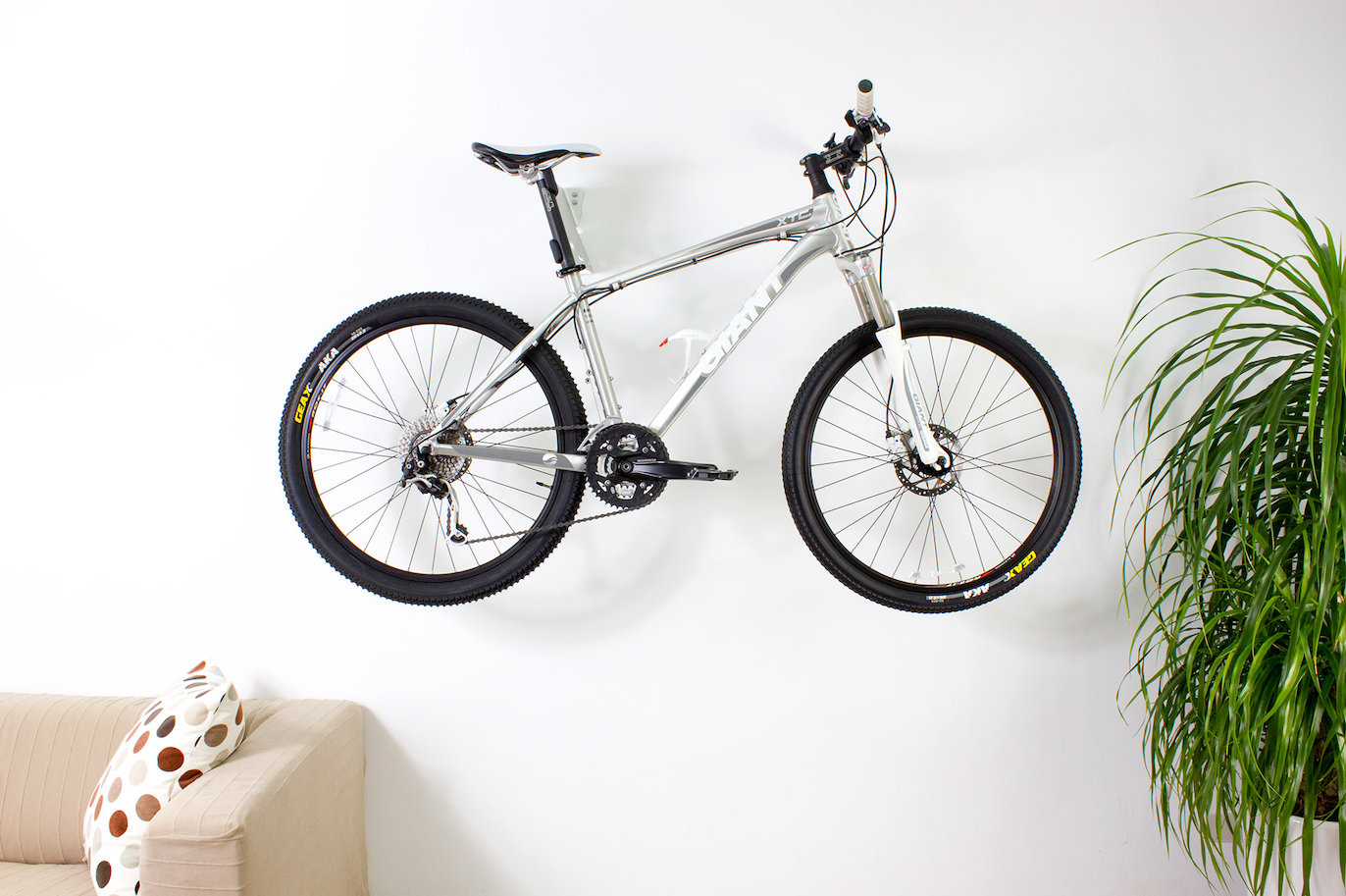 home organisation tips (4) - store bicycle on wall with invisible floating mount