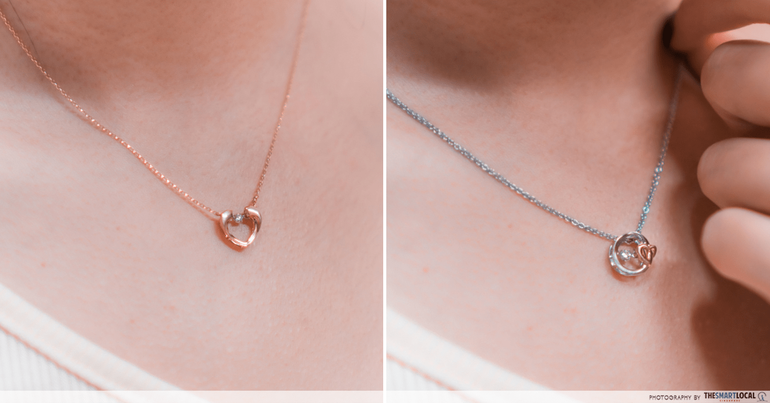 k-drama scenes in singapore - Twinkle Diamond Embrace Necklace ($520) 