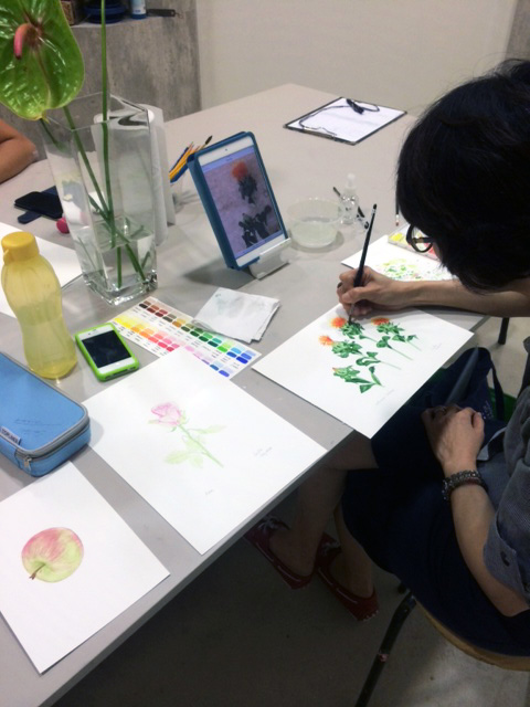 watercolour painting classes singapore - studio miu