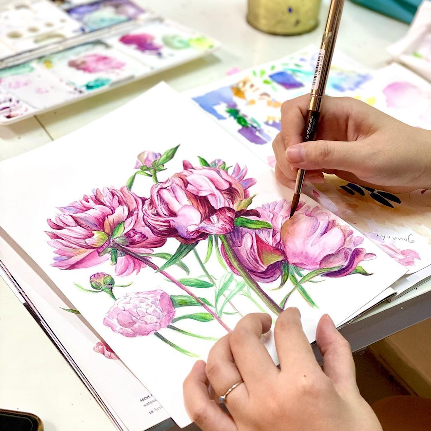 watercolour painting classes singapore - the fort studios