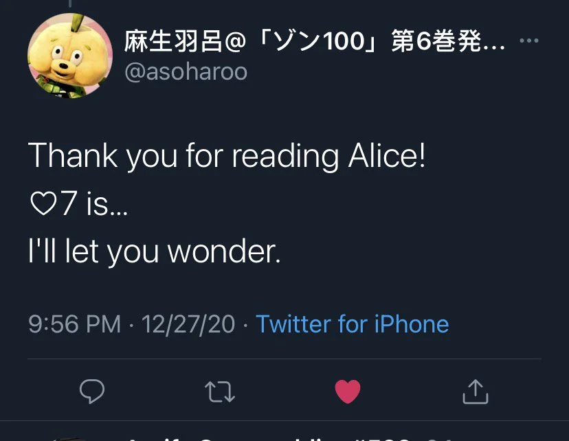 Alice in Borderland Creator Tweet