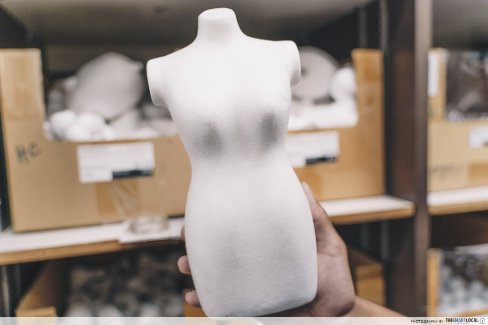 styrofoam woman's body figure 