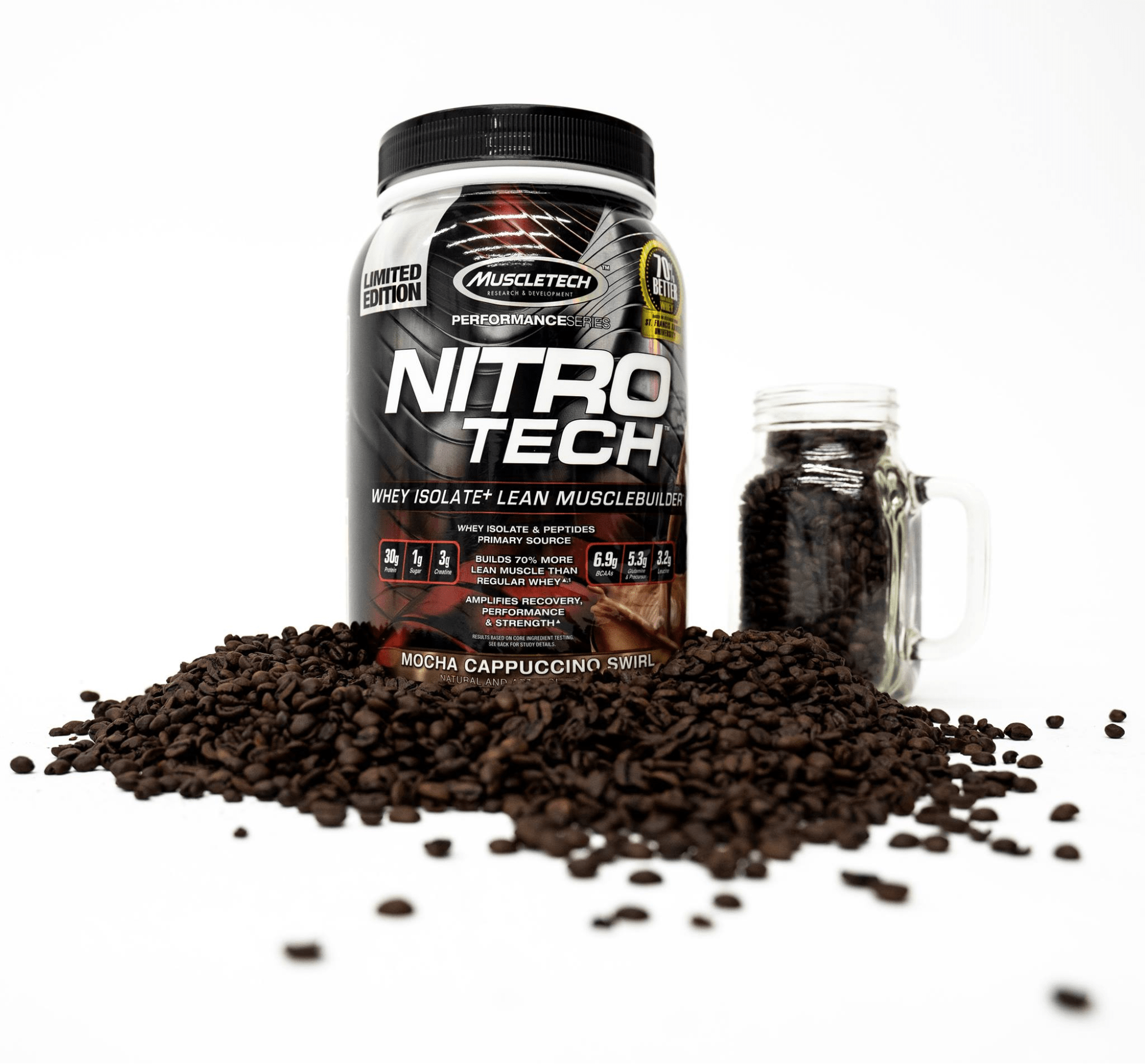 muscletech nitro tech has 30g of protein per scoop