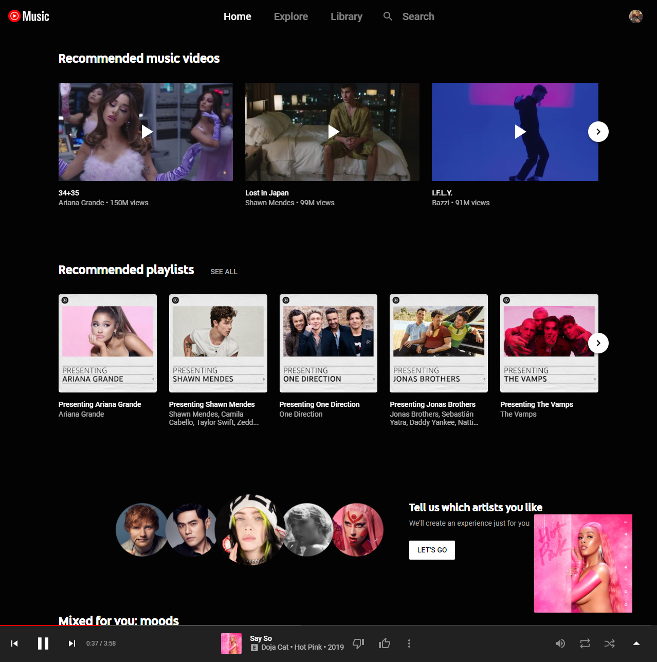 youtube music streaming services