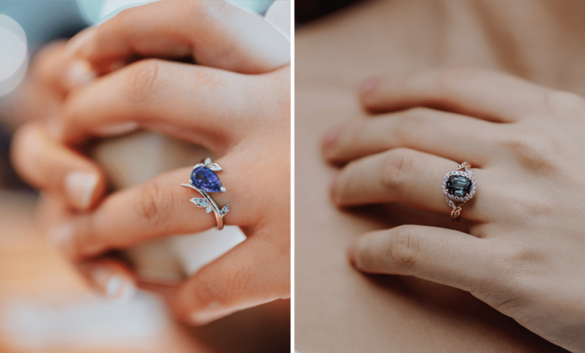 Unique Engagement Rings in Singapore customisable gems & ring bands