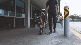 CarryMe folding bicycle unfolding gif