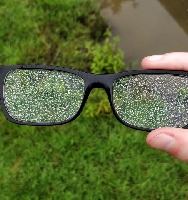 rain drops on glasses