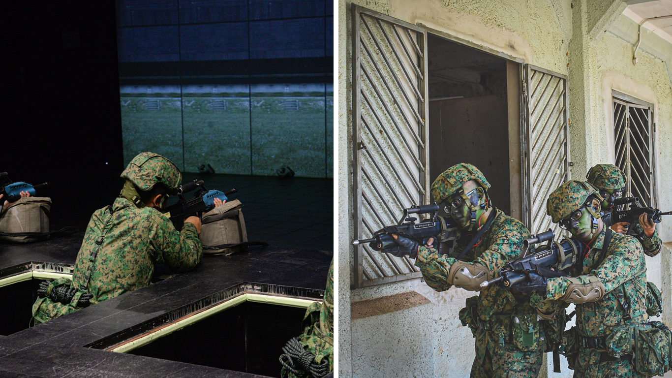 SAF training facilities shooting simulator and built up combat 