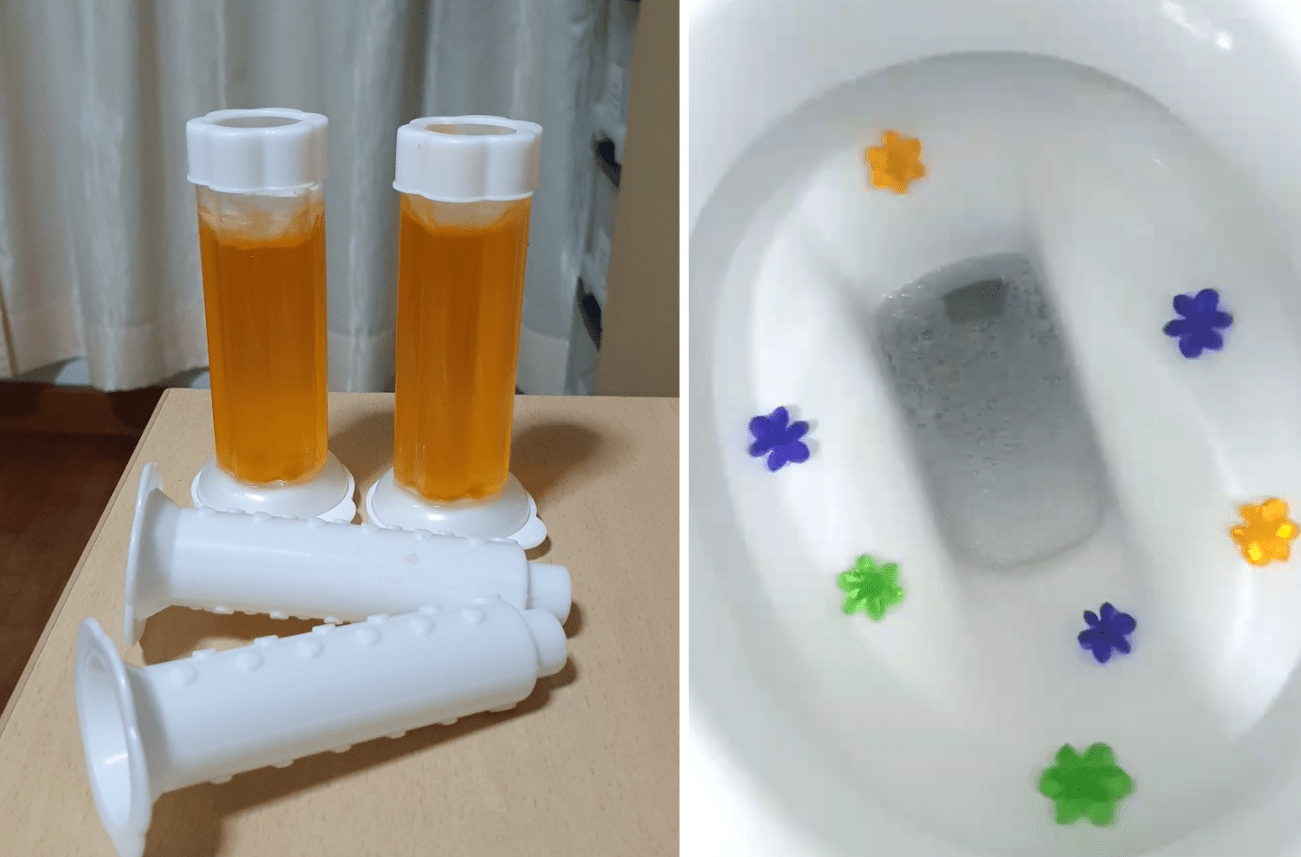 Toilet cleaning flower gel stamp