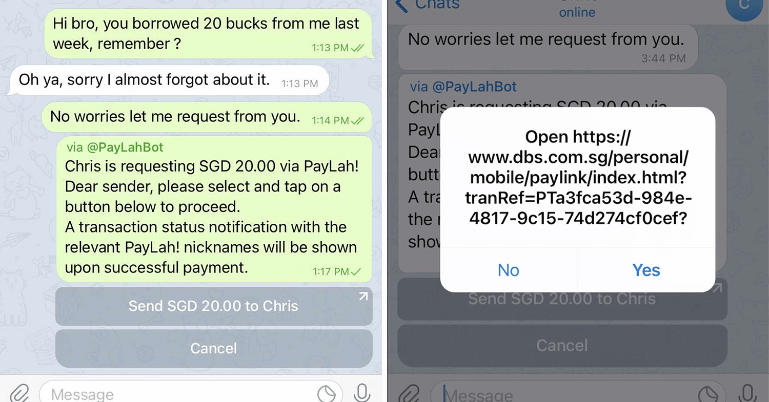 DBS Telegram Paylah